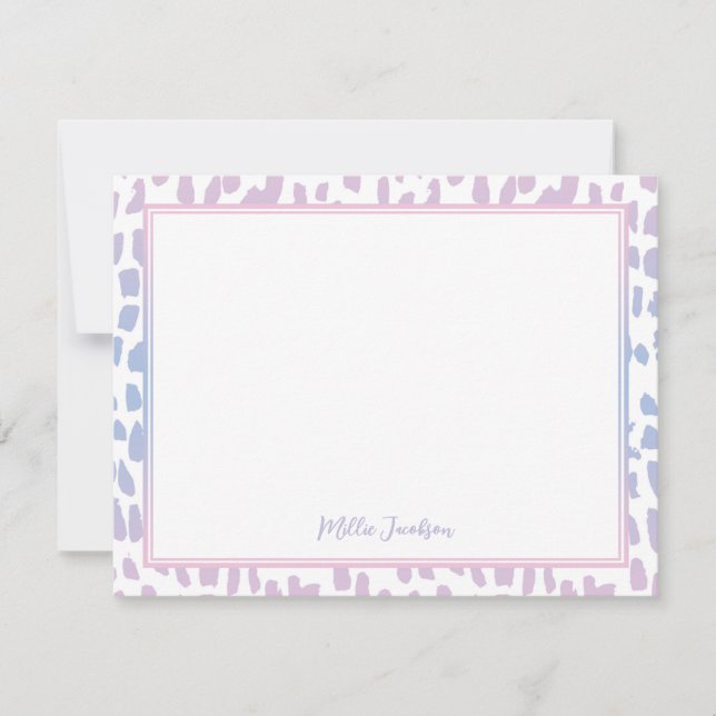 Cute Gradient Animal Print Pattern Card (Front)