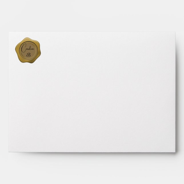 Cute Graduate Caps & Seal Initials Envelope (Front)