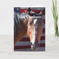 Cute Graduate Graduation Horse - Ranch Farm