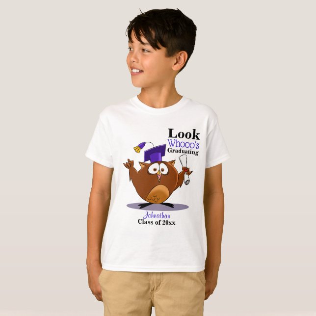 Cute Graduating Owl T-Shirt (Front Full)