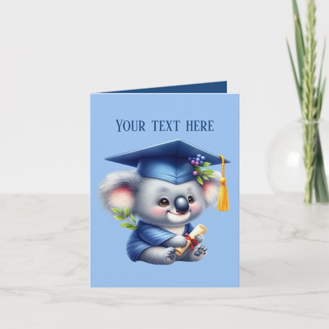 Cute Graduation add message koala bear Card (Front)