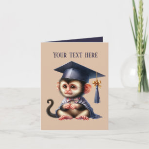 Cute Graduation add message monkey Card