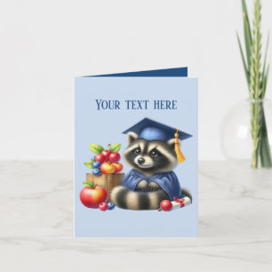 Cute Graduation add message racoon Card