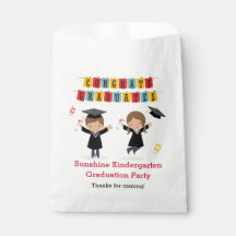 Cute Graduation Favour Bags with Boy Girl Jumping