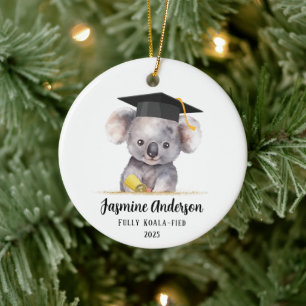 Cute Graduation Koala personalised Ceramic Tree Decoration