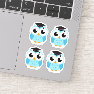 Cute graduation owls with black hats/caps