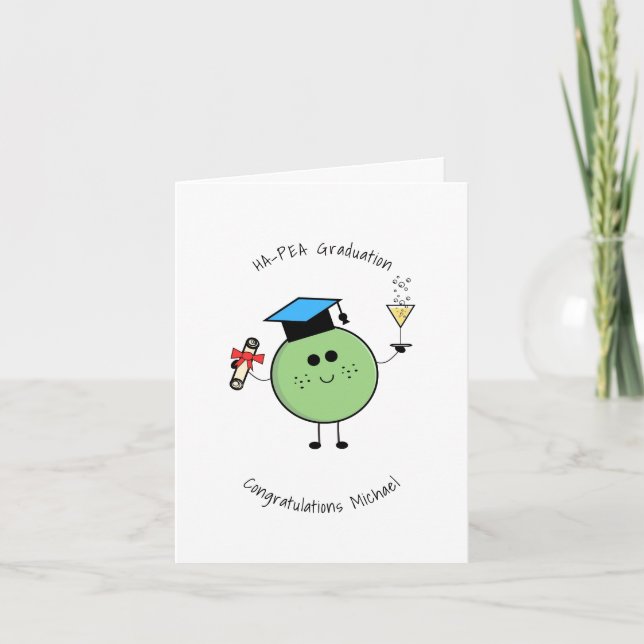 Cute Graduation Pea Card (Front)