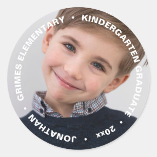 Cute Graduation Photo Classic Round Sticker