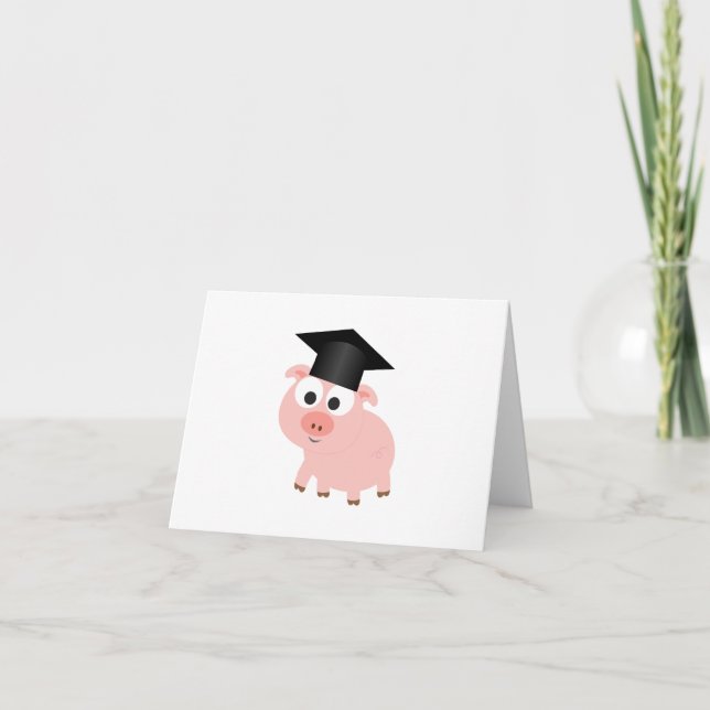 Cute Graduation Pig Card (Front)