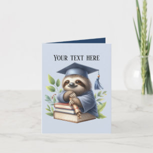 Cute Graduation sloth add message Card