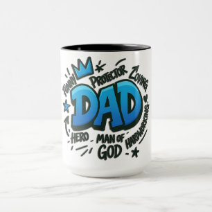 Cute Graffiti Dad Man Of God Mug