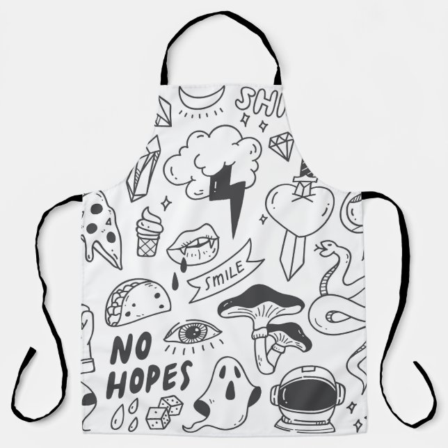 Cute Graffiti: Doodle Art Set. Apron (Front)