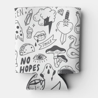 Cute Graffiti: Doodle Art Set. Can Cooler