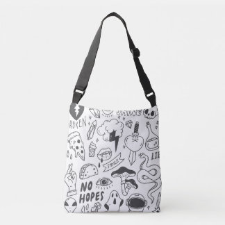 Cute Graffiti: Doodle Art Set. Crossbody Bag