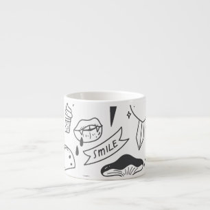 Cute Graffiti: Doodle Art Set. Espresso Cup