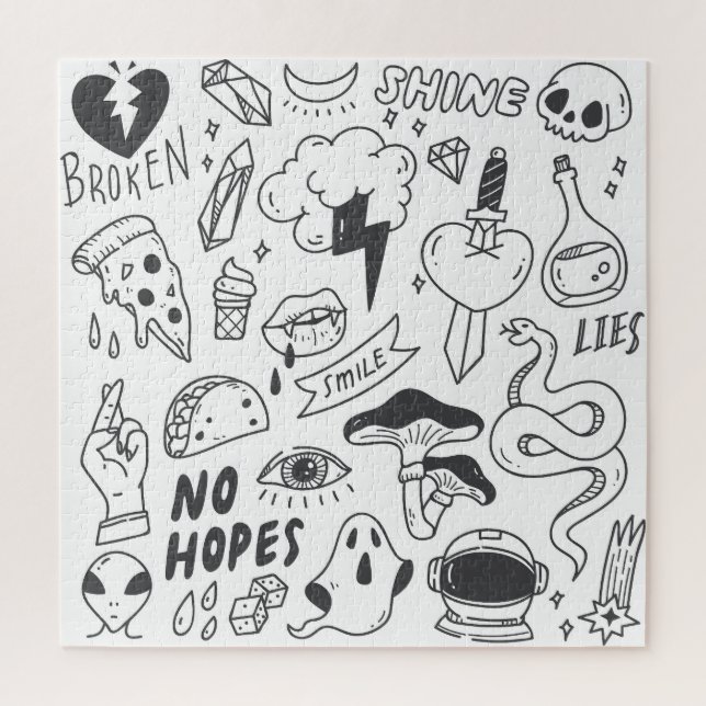 Cute Graffiti: Doodle Art Set. Jigsaw Puzzle (Vertical)