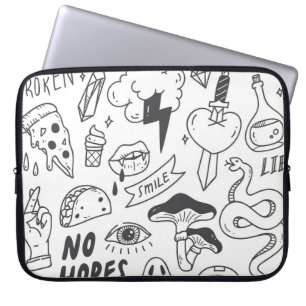 Cute Graffiti: Doodle Art Set. Laptop Sleeve
