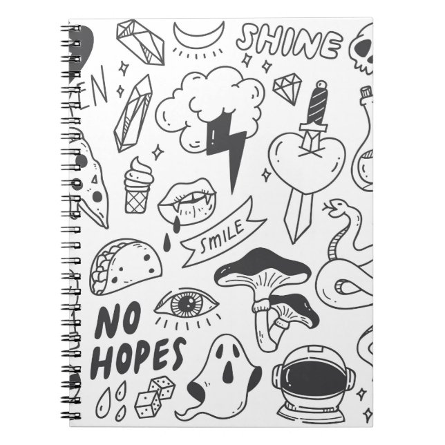 Cute Graffiti: Doodle Art Set. Notebook (Front)