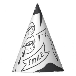 Cute Graffiti: Doodle Art Set. Party Hat