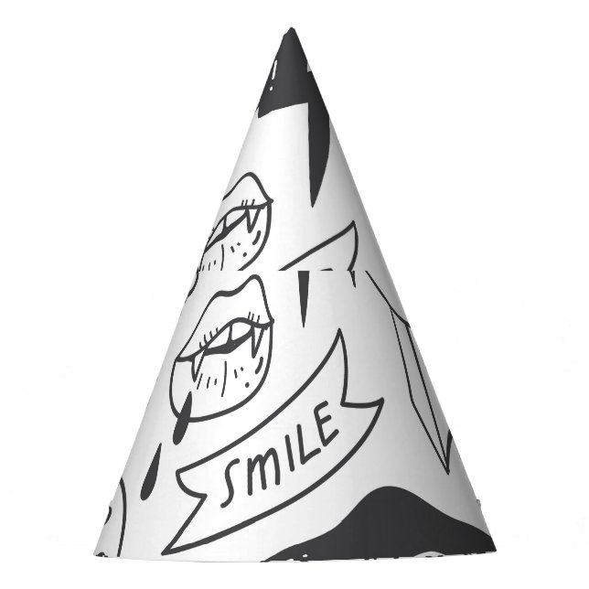 Cute Graffiti: Doodle Art Set. Party Hat (Front)