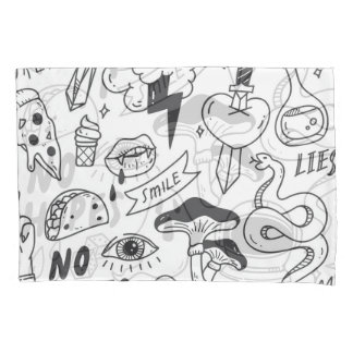 Cute Graffiti: Doodle Art Set. Pillowcase