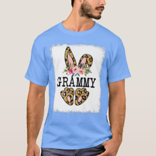 Cute Grammy Bunny Easter Day Leopard Floral T-Shirt