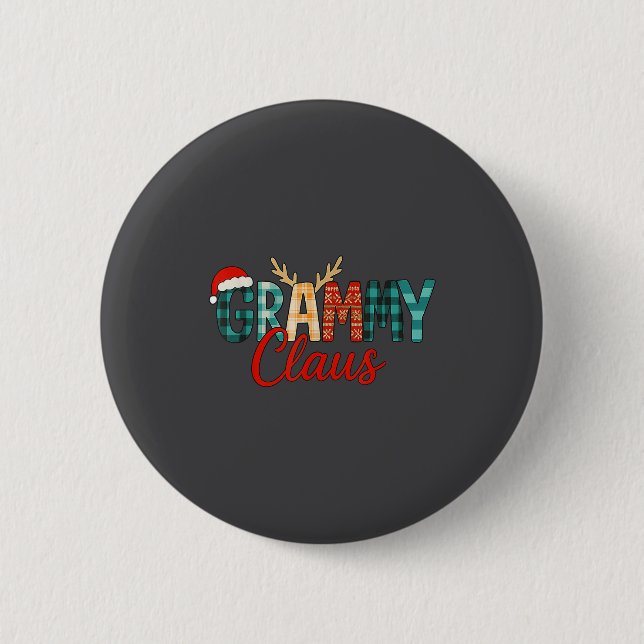 Cute Grammy Claus Christmas For Grandma Santa Hat  6 Cm Round Badge (Front)