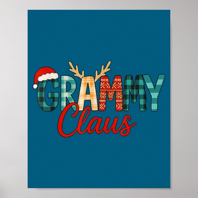 Cute Grammy Claus Christmas For Grandma Santa Hat  Poster (Front)