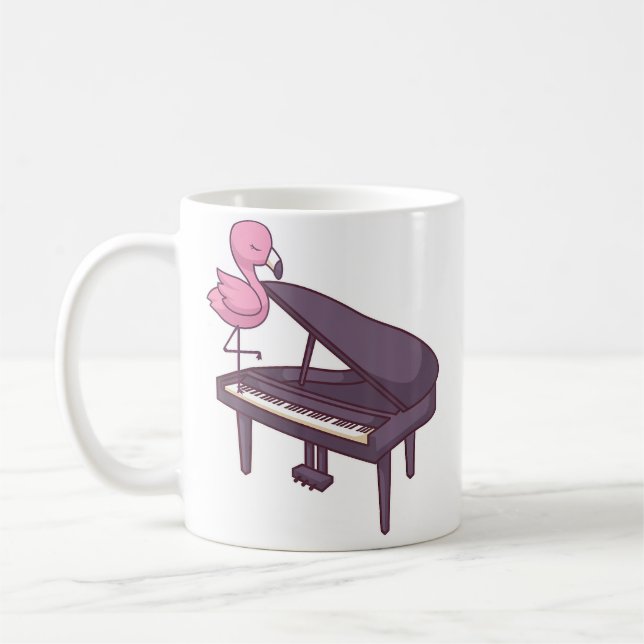 Cute Grand Piano Player Pianist Musician I Flaming Coffee Mug (Left)