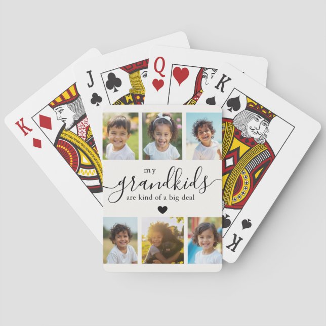 Cute Grandchildren Photo Collage for Grandma Playing Cards (Back)