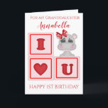 Cute Granddaughter First Birthday Photo Card<br><div class="desc">Cute Granddaughter First Birthday Photo Card</div>