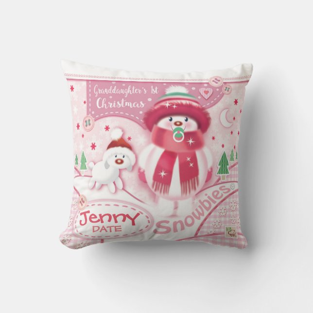 Cute Granddaughter's First Christmas Pillow (Front)