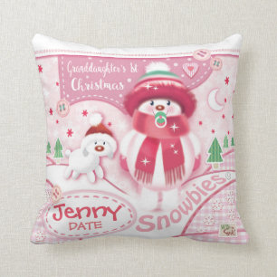 Cute Granddaughter's First Christmas Pillow