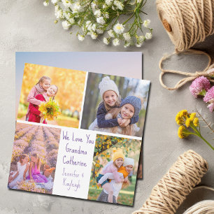 Cute Granddaughters Photos Custom Grandma Birthday Card