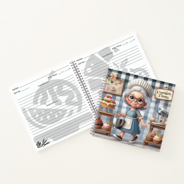 Cute Grandma and Dessert Recipes Notebook (Inside)