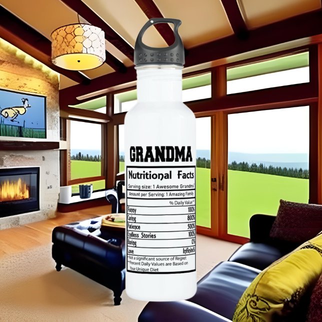 cute Grandma facts word art  710 Ml Water Bottle (Creator Uploaded)