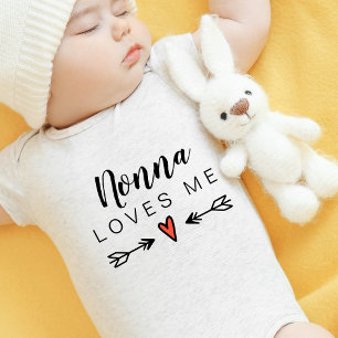 Cute Grandma Nonna Loves Me Customise Baby Bodysuit