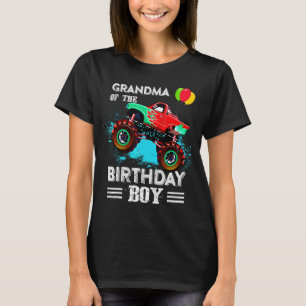 Cute Grandma Of A Monster Truck Birthday Boy Party T-Shirt