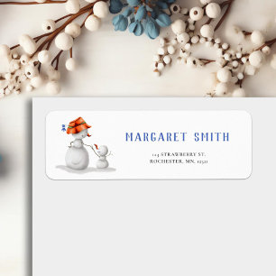 Cute Grandma Snowman Winter Return Address
