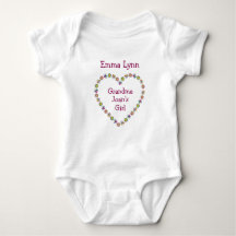 Cute Grandma's Girl Flower Heart Personalise Names