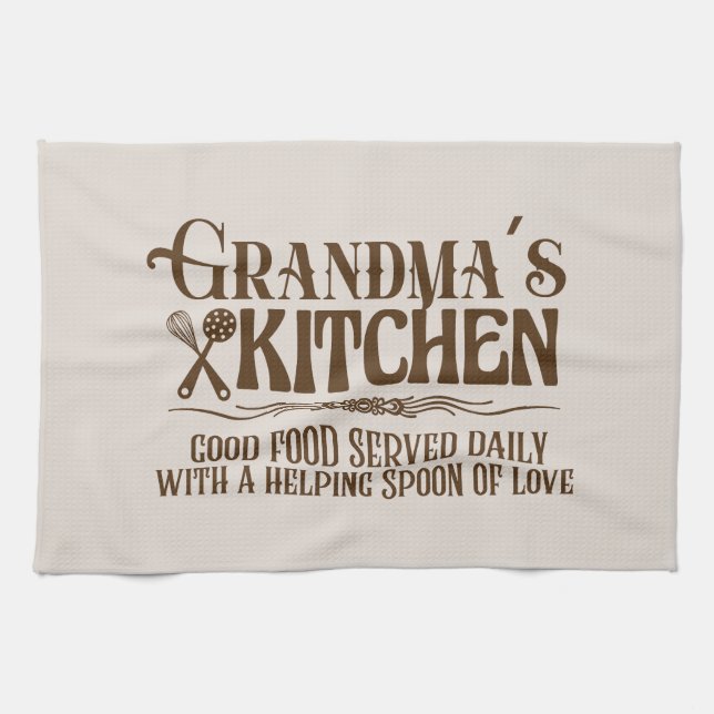 Cute Grandma's kitchen word art  Tea Towel (Horizontal)