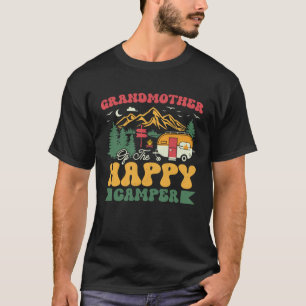 Cute Grandmother Of The Happy Camper Groovy Campin T-Shirt