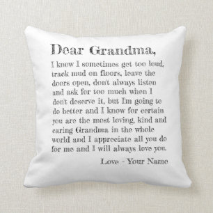 Cute Grandmother Typography Dear Grandma Letter Th Cushion