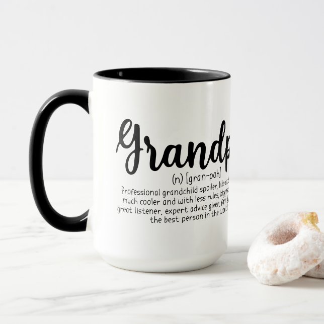 cute Grandpa definition word art Mug (With Donut)