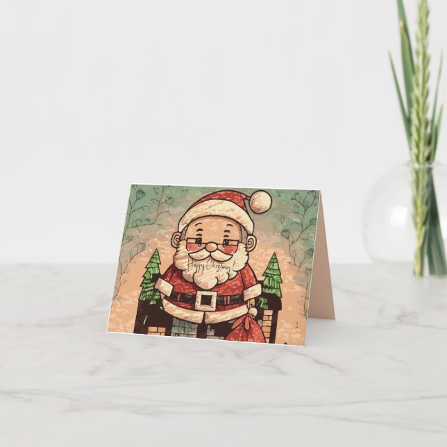 Cute Grandpa Santa Card (Front)