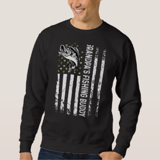 Cute Grandpa's Fishing Buddy Young Fisherman Sweatshirt