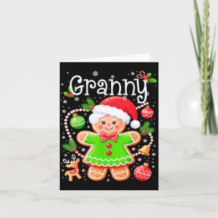 Cute Granny Gingerbread Family Matching Christmas  Card