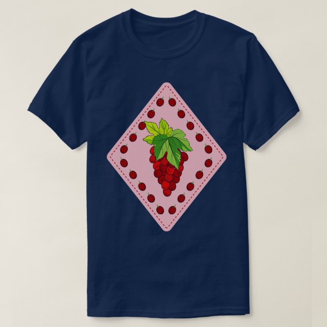Cute Grape Stamp T-Shirt (Design Front)