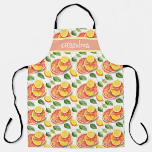 Cute Grapefruit and Lemons Citrus Personalized Apron