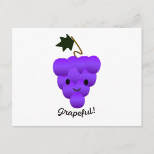 Cute Grapeful Grapes Postcard